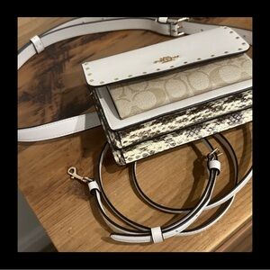 Coach White Leather Convertible Crossbody/Belt Bag